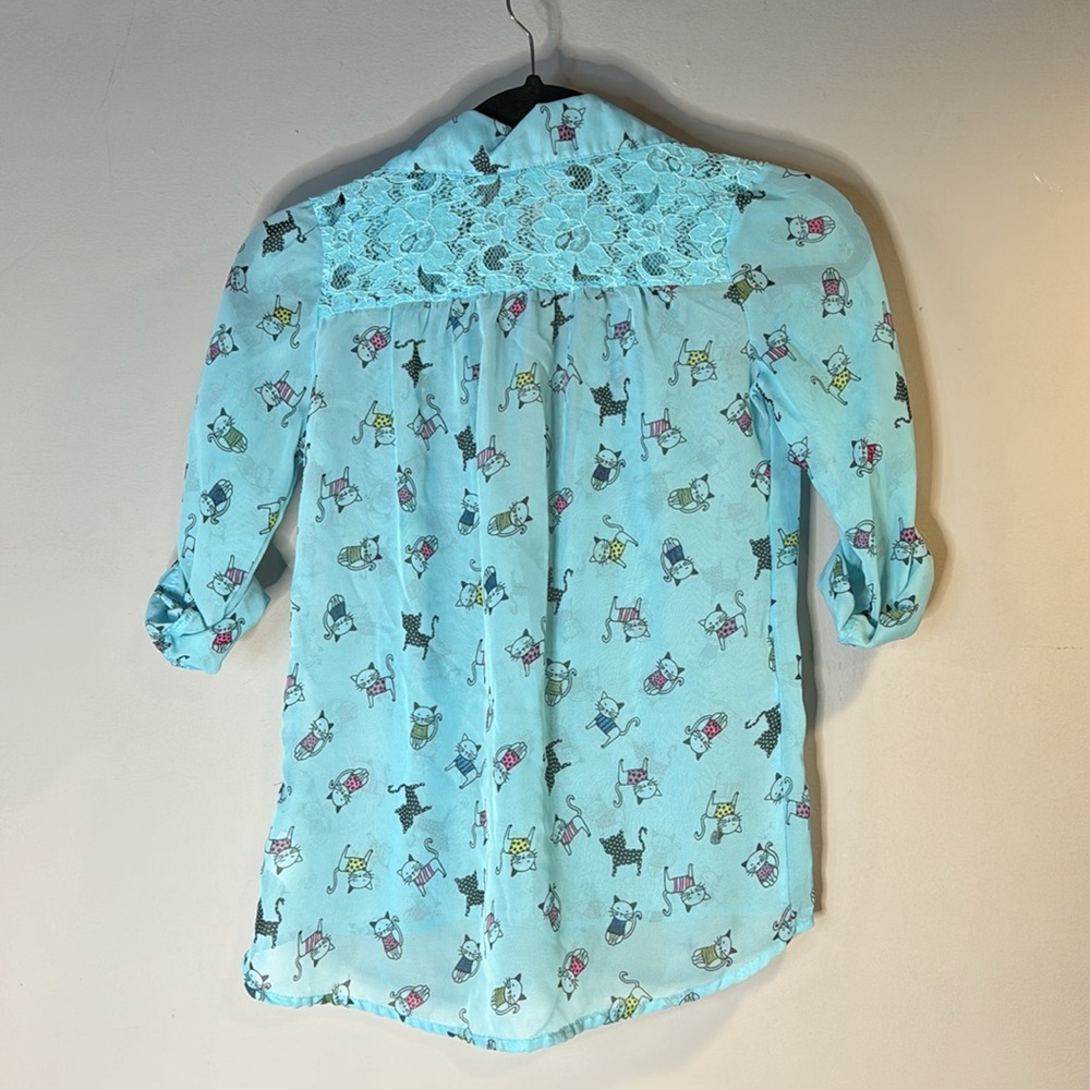 Kitty sheer button down top - Picture 10 of 12